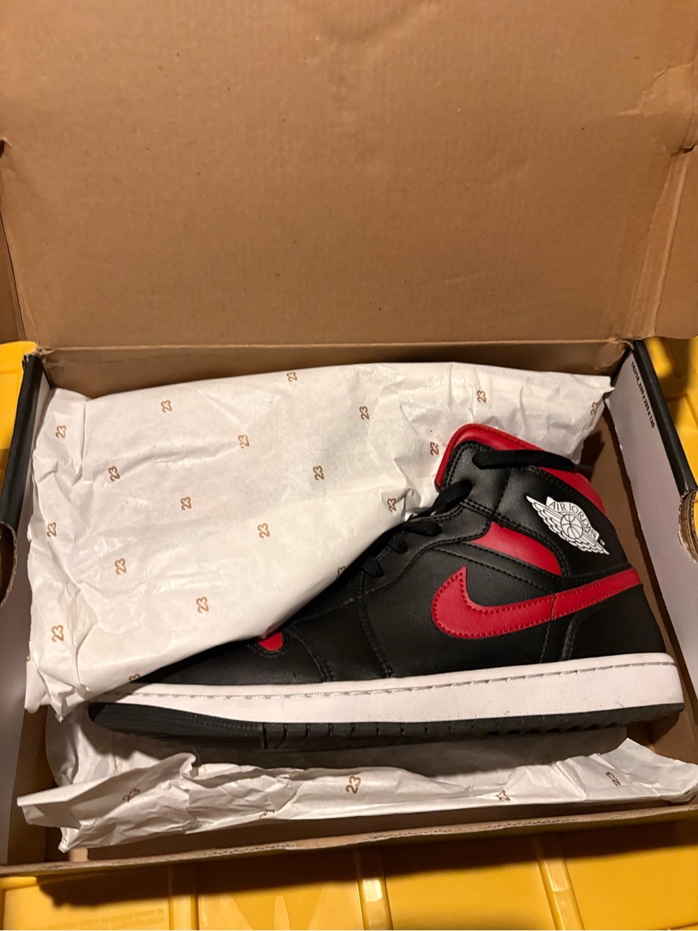 Nike Black and Red High-Top Sneakers